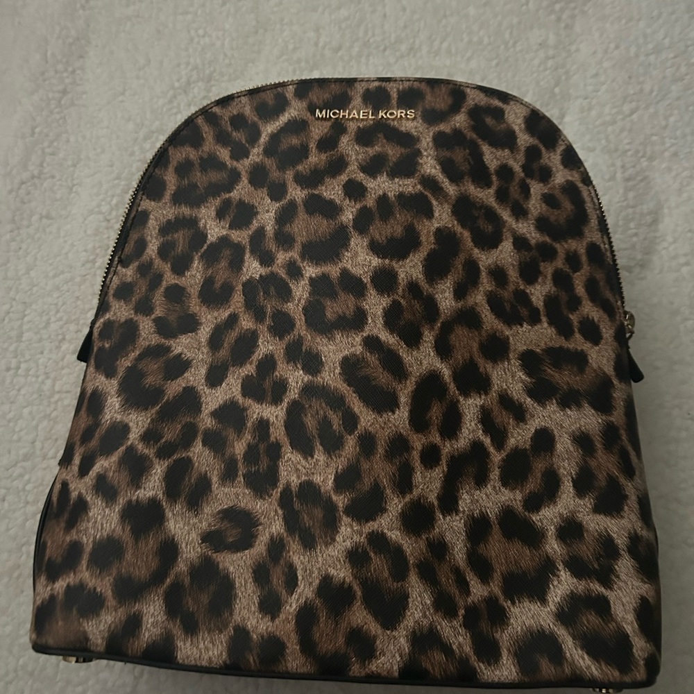 Michael Kors Animal Print Backpack - Brown and Black
